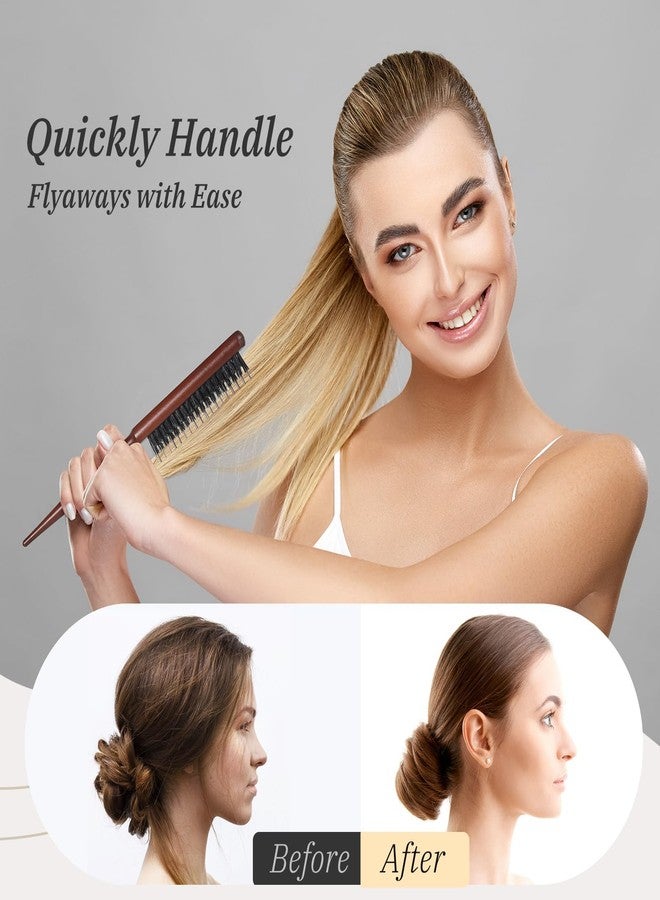 BESTOOL Hair Brush,Pure Boar Bristle Hair Brush for Better Hair Texture Slick Back Brushes for Women Men and Kids Best for Sensative Scalp Medium Thin and Fine Hair Smoothing Flyaways, Edge Control - Image 5